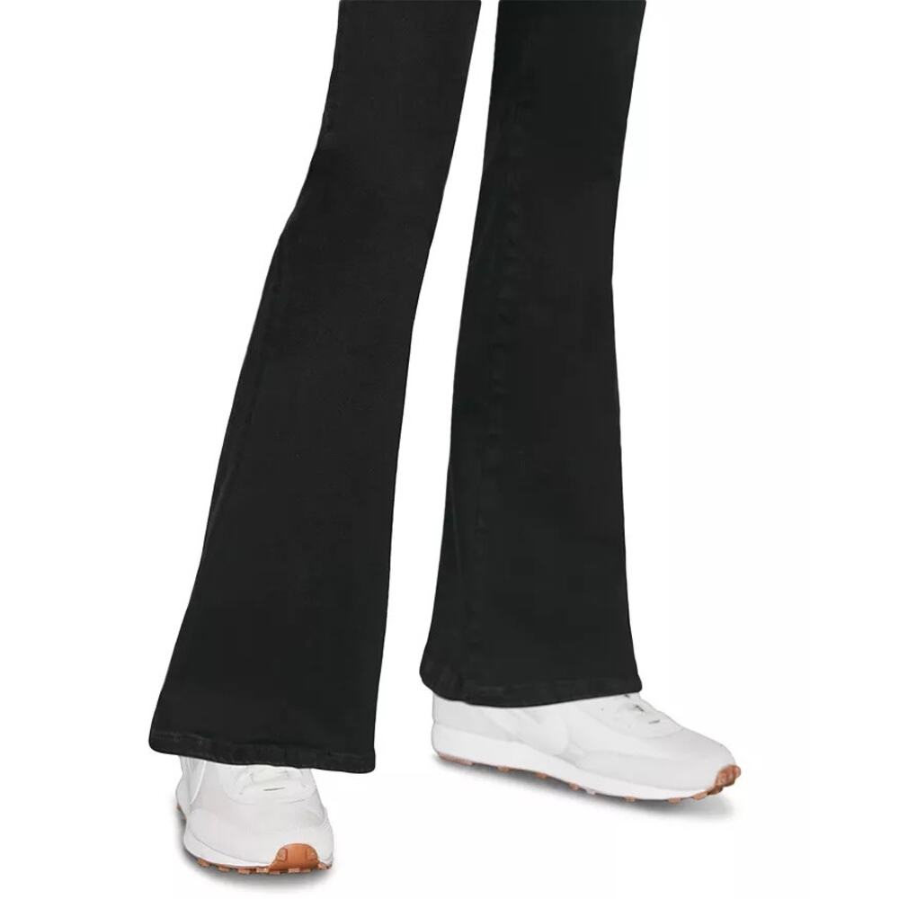 FRAME NWT $228 JetSet Coated Hi Rise Black Flare Pull-on Jean Size 2 - Picture 3 of 10